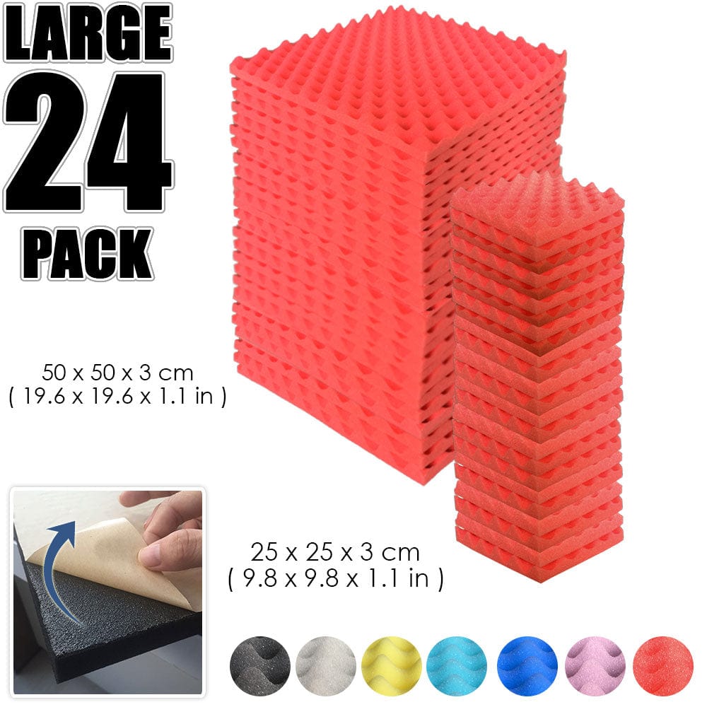 silexofy Egg Crate Adhesive Backed Series Acoustic Foam - Solid Colors - KK1219