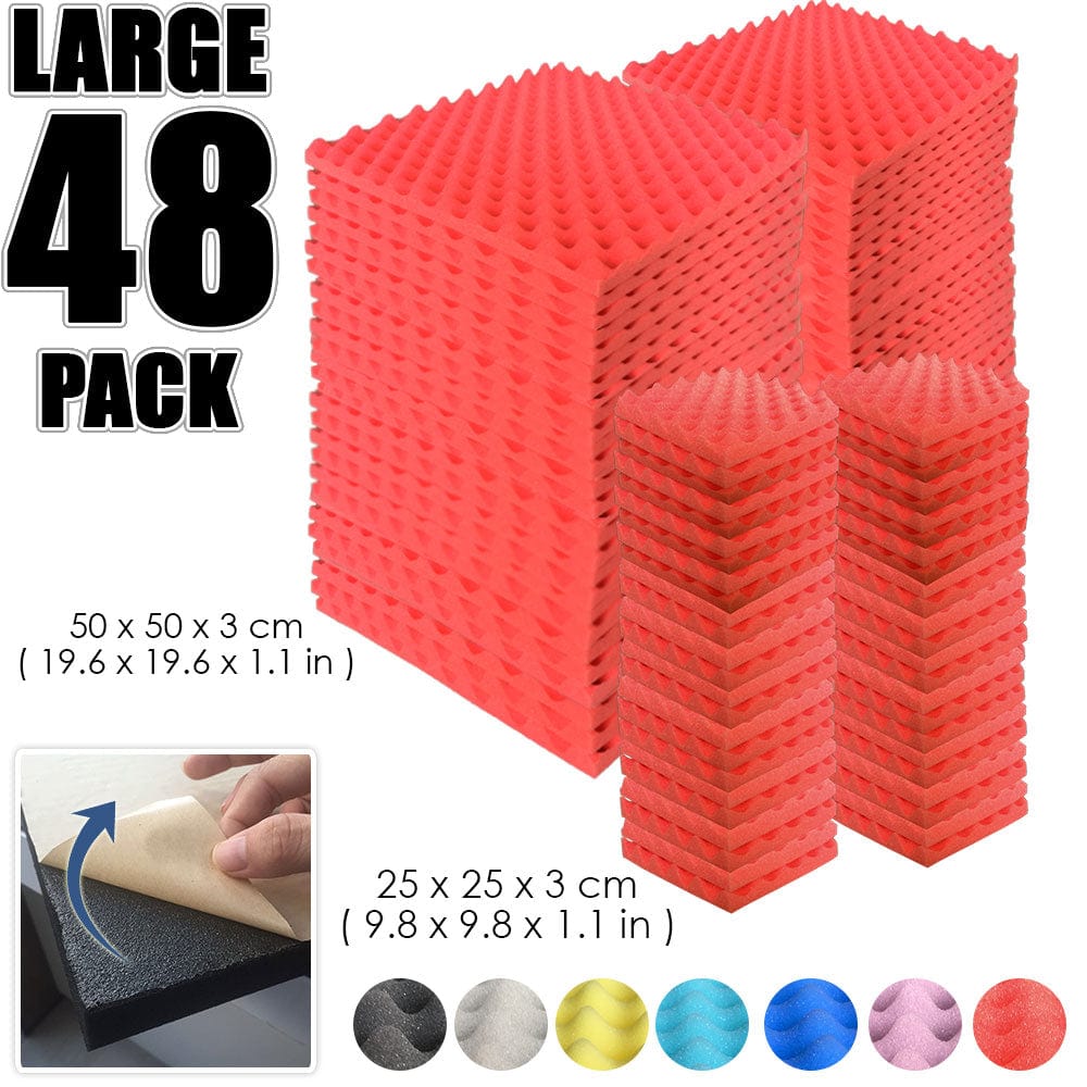silexofy Egg Crate Adhesive Backed Series Acoustic Foam - Solid Colors - KK1219