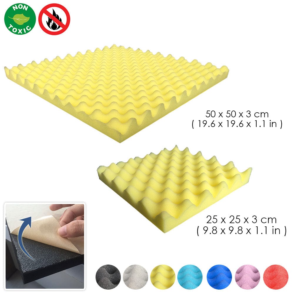 silexofy Egg Crate Adhesive Backed Series Acoustic Foam - Solid Colors - KK1219