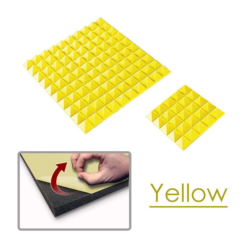 silexofy Pyramid Adhesive Backed Tiles Series Acoustic Foam - Solid Colors - KK1034