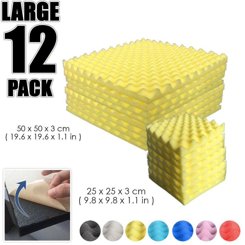 silexofy Egg Crate Adhesive Backed Series Acoustic Foam - Solid Colors - KK1219