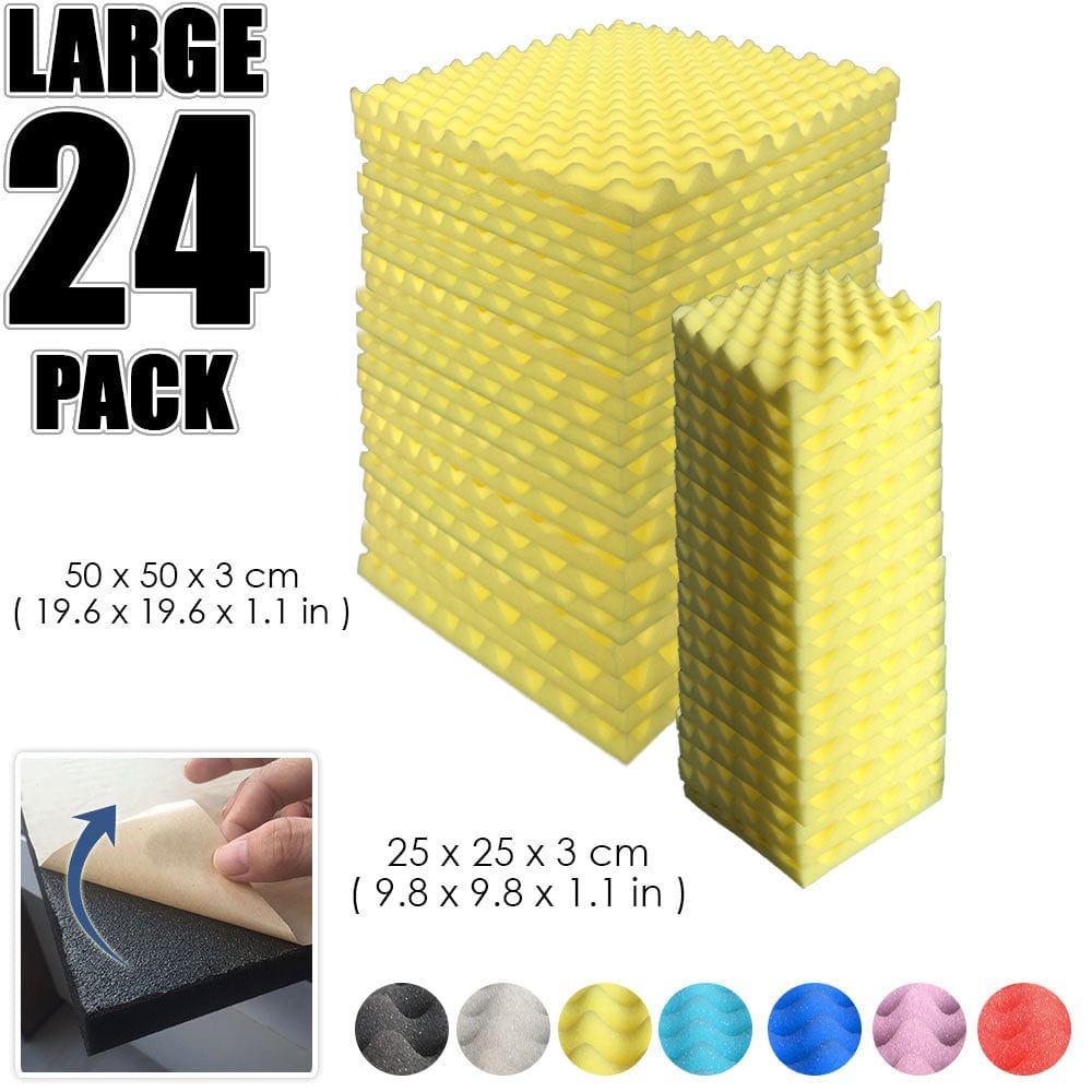 silexofy Egg Crate Adhesive Backed Series Acoustic Foam - Solid Colors - KK1219