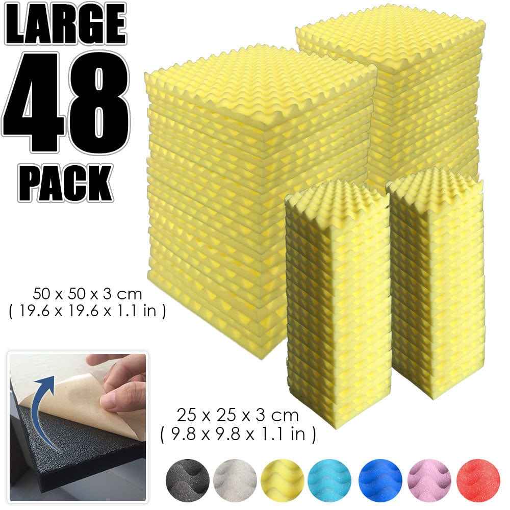 silexofy Egg Crate Adhesive Backed Series Acoustic Foam - Solid Colors - KK1219