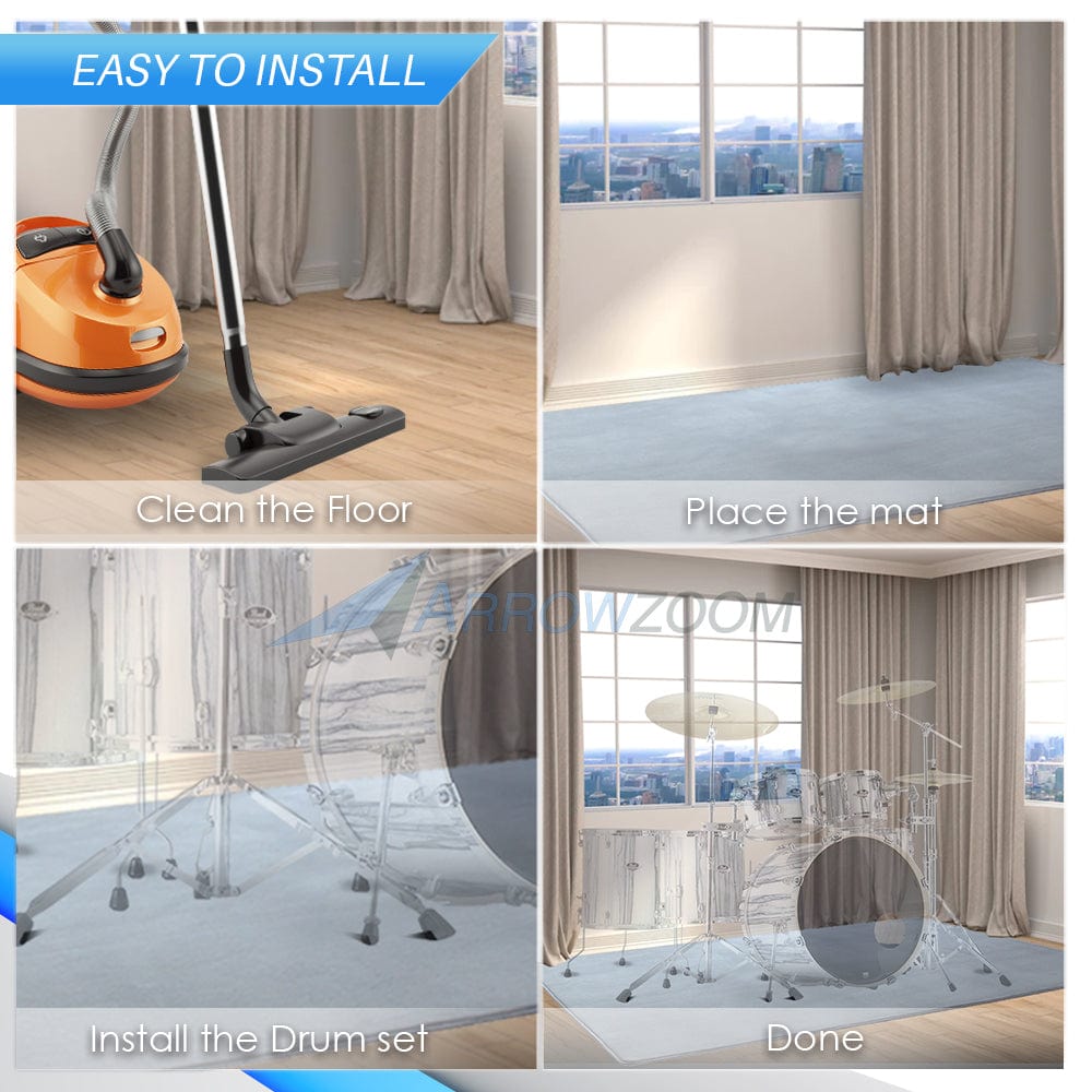 silexofy Anti-Slip Floor Protection Soundproof Noise Vibration Mats for Drums - KK1249