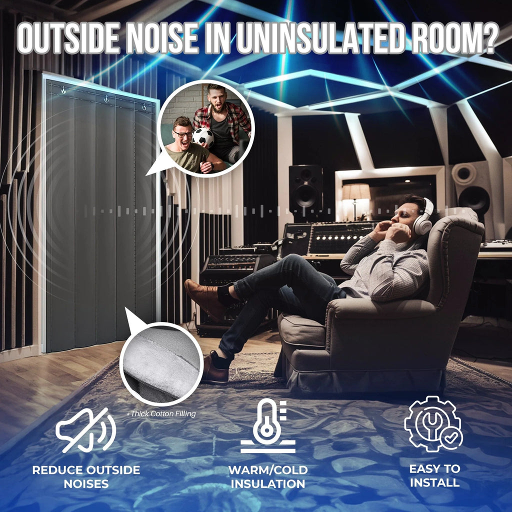 silexofy Door Soundproof Curtain PRO Thick Thermal Insulation KK1455