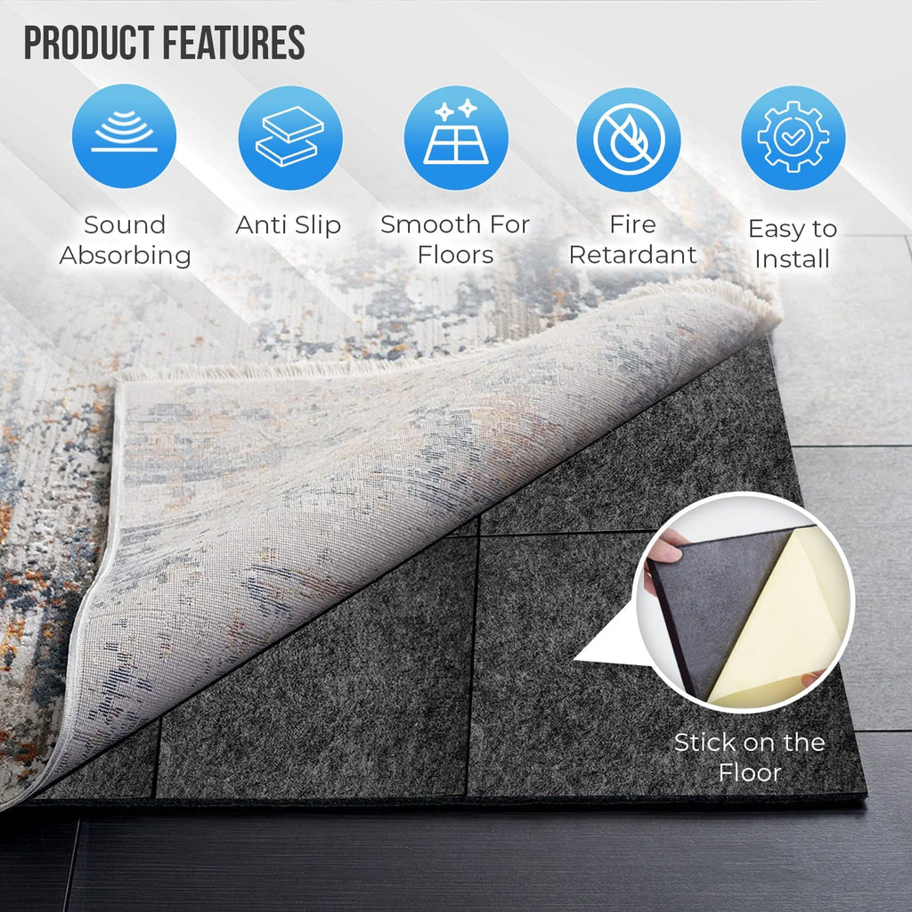 silexofy Non-Slip Soundproof Floor Tiles, Rug Pad - KK1282