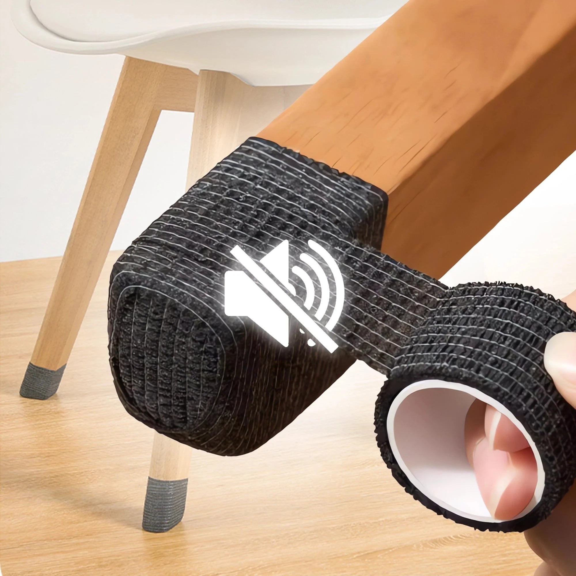 silexofy Silent Soundproof Self-Adhesive Tape w/ Anti-Slip, Floor Protection for Chairs, Tables and Furnitures - KK1453