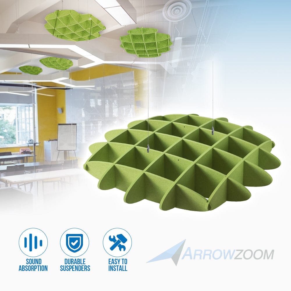 silexofy EchoArt Elegant Sound Absorbers Hanging Ceiling Panels Green cm - KK1461