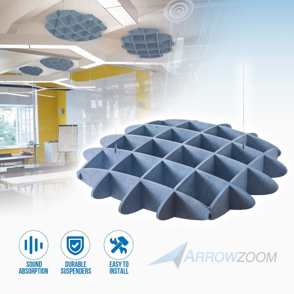 silexofy EchoArt Elegant Sound Absorbers Hanging Ceiling Panels Greyish Blue - KK1463