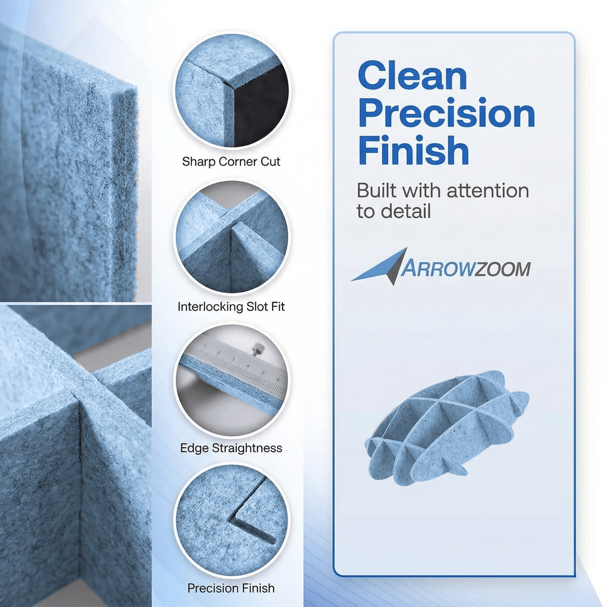 silexofy EchoArt Elegant Sound Absorbers Hanging Ceiling Panels Greyish Blue - KK1463