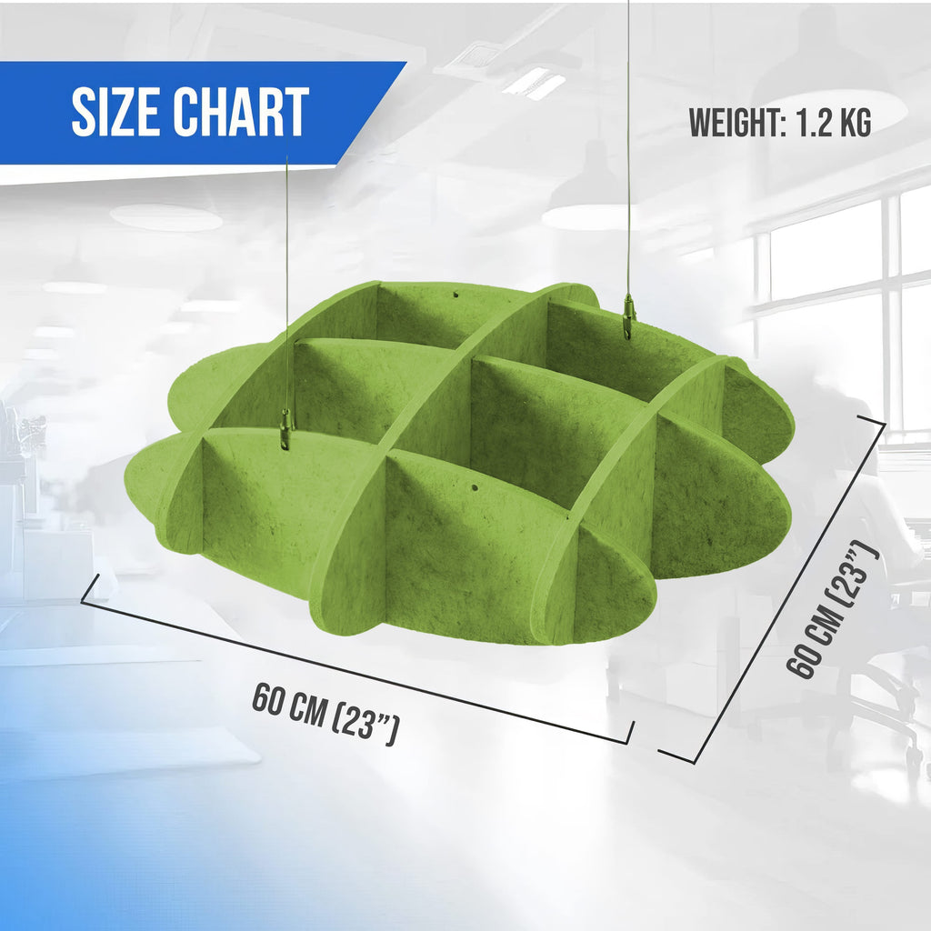 silexofy EchoArt Elegant Sound Absorbers Hanging Ceiling Panels Green cm - KK1461