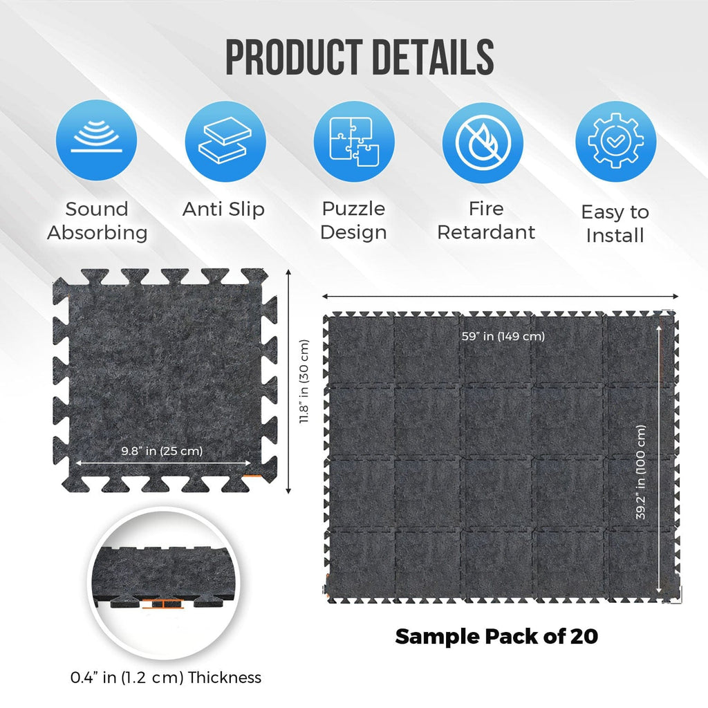 silexofy Sound Absorbing Interlocking Puzzle Floor Mats - KK1470