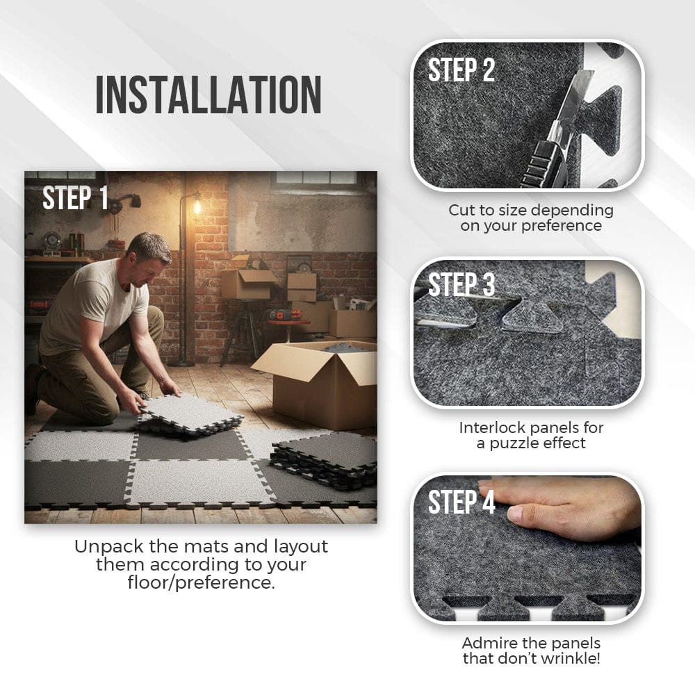 silexofy Sound Absorbing Interlocking Puzzle Floor Mats - KK1470