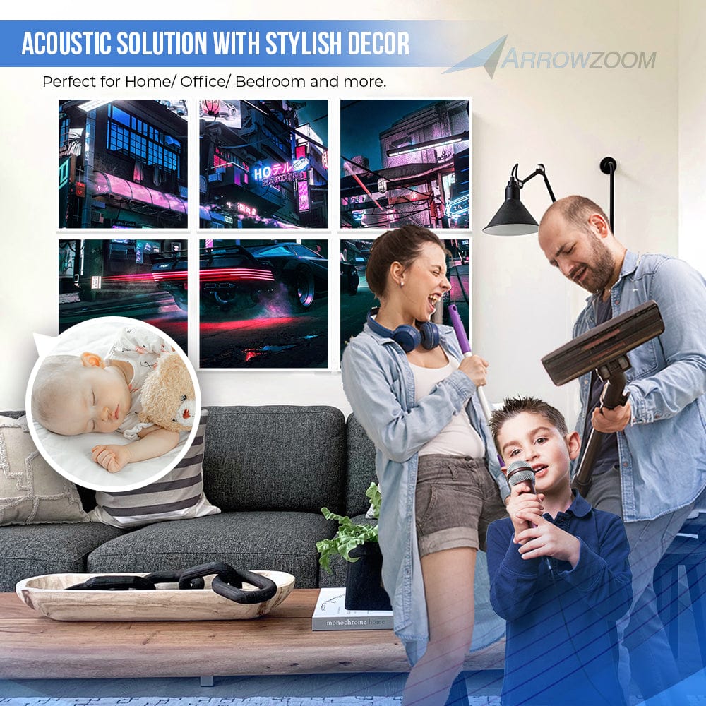 silexofy Cyberpunk Self-Adhesive Felt Art Wall Panels - KK1399