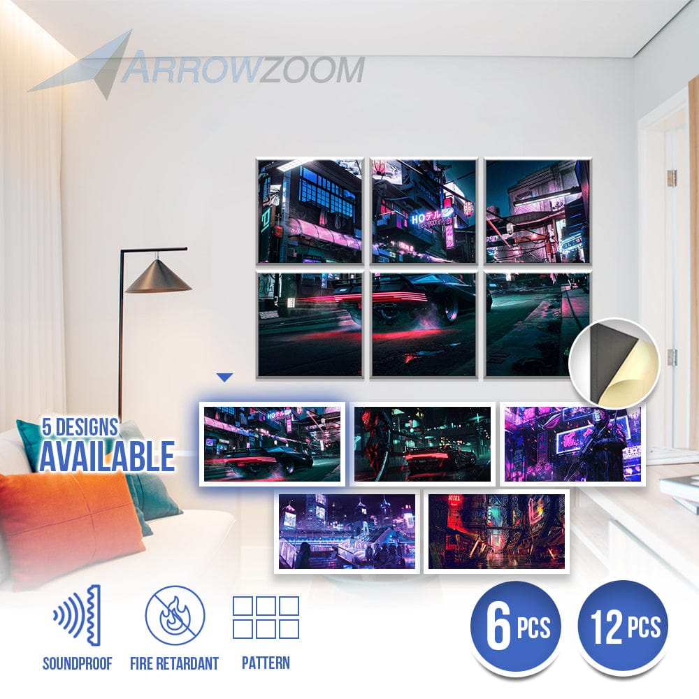 silexofy Cyberpunk Self-Adhesive Felt Art Wall Panels - KK1399