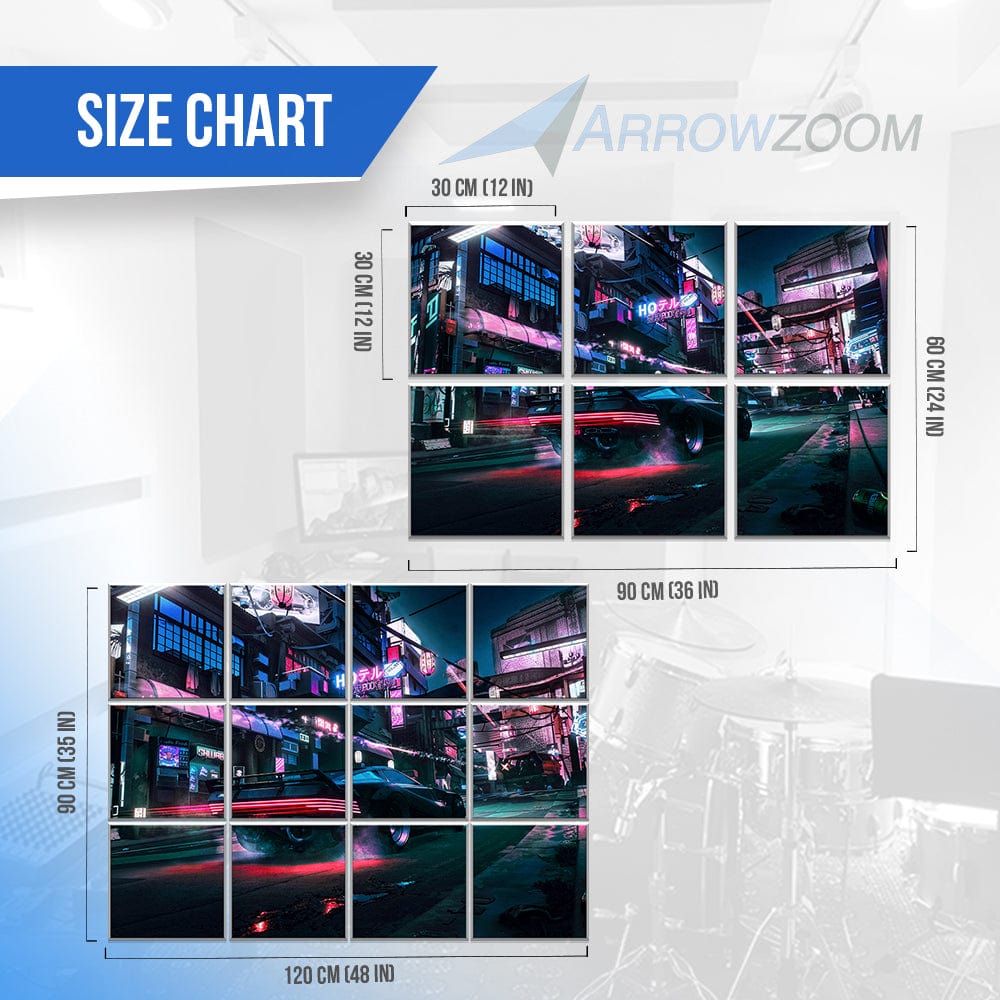 silexofy Cyberpunk Self-Adhesive Felt Art Wall Panels - KK1399