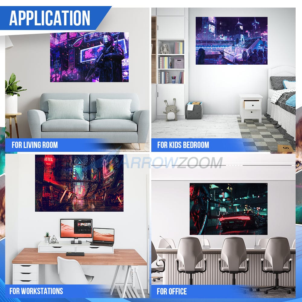 silexofy Cyberpunk Self-Adhesive Felt Art Wall Panels - KK1399