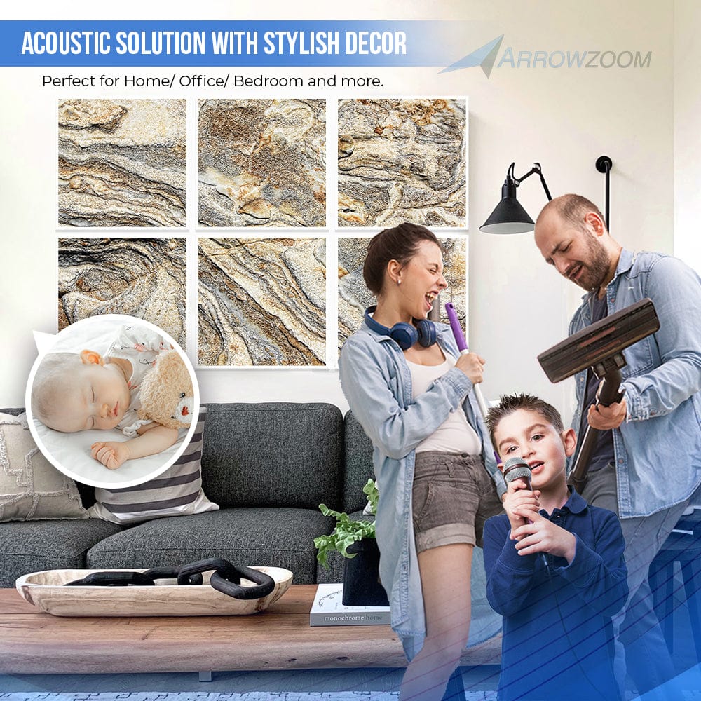 silexofy Marble Self-Adhesive Felt Art Wall Panels - KK1396