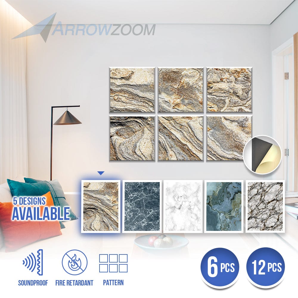 silexofy Marble Self-Adhesive Felt Art Wall Panels - KK1396