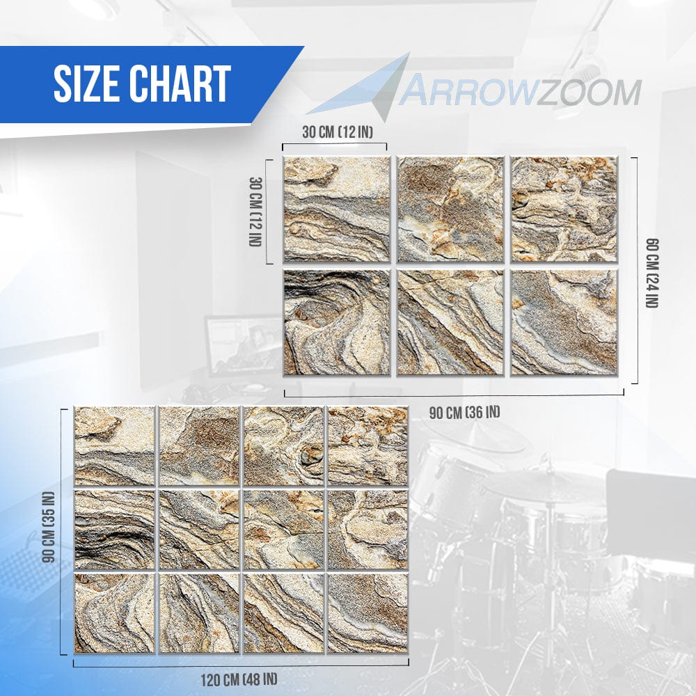 silexofy Marble Self-Adhesive Felt Art Wall Panels - KK1396
