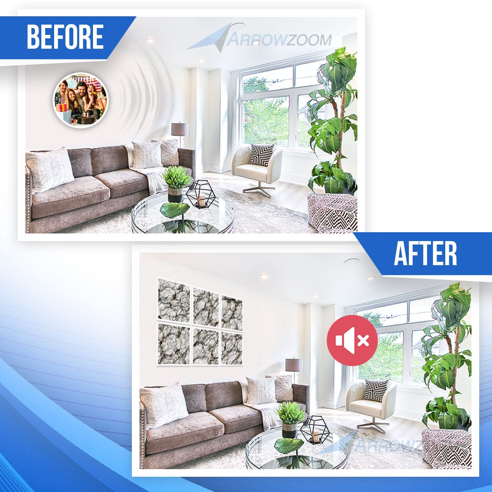 silexofy Marble Self-Adhesive Felt Art Wall Panels - KK1396