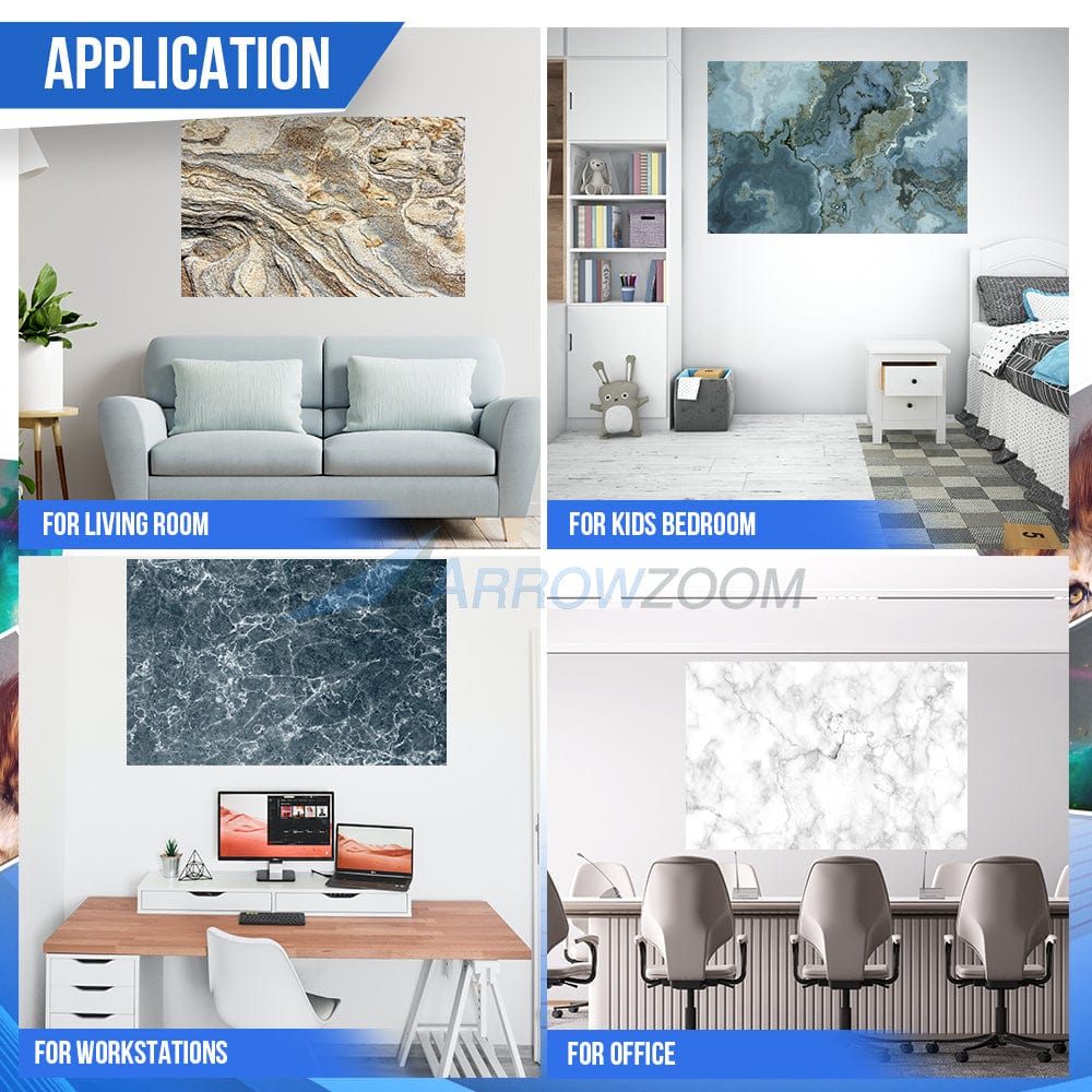 silexofy Marble Self-Adhesive Felt Art Wall Panels - KK1396