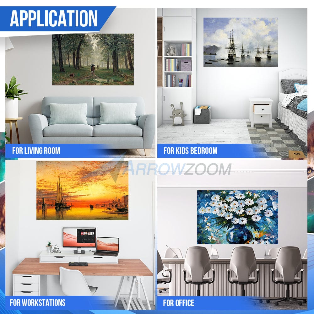 silexofy Oil Painting Self-Adhesive Felt Art Wall Panels - KK1397