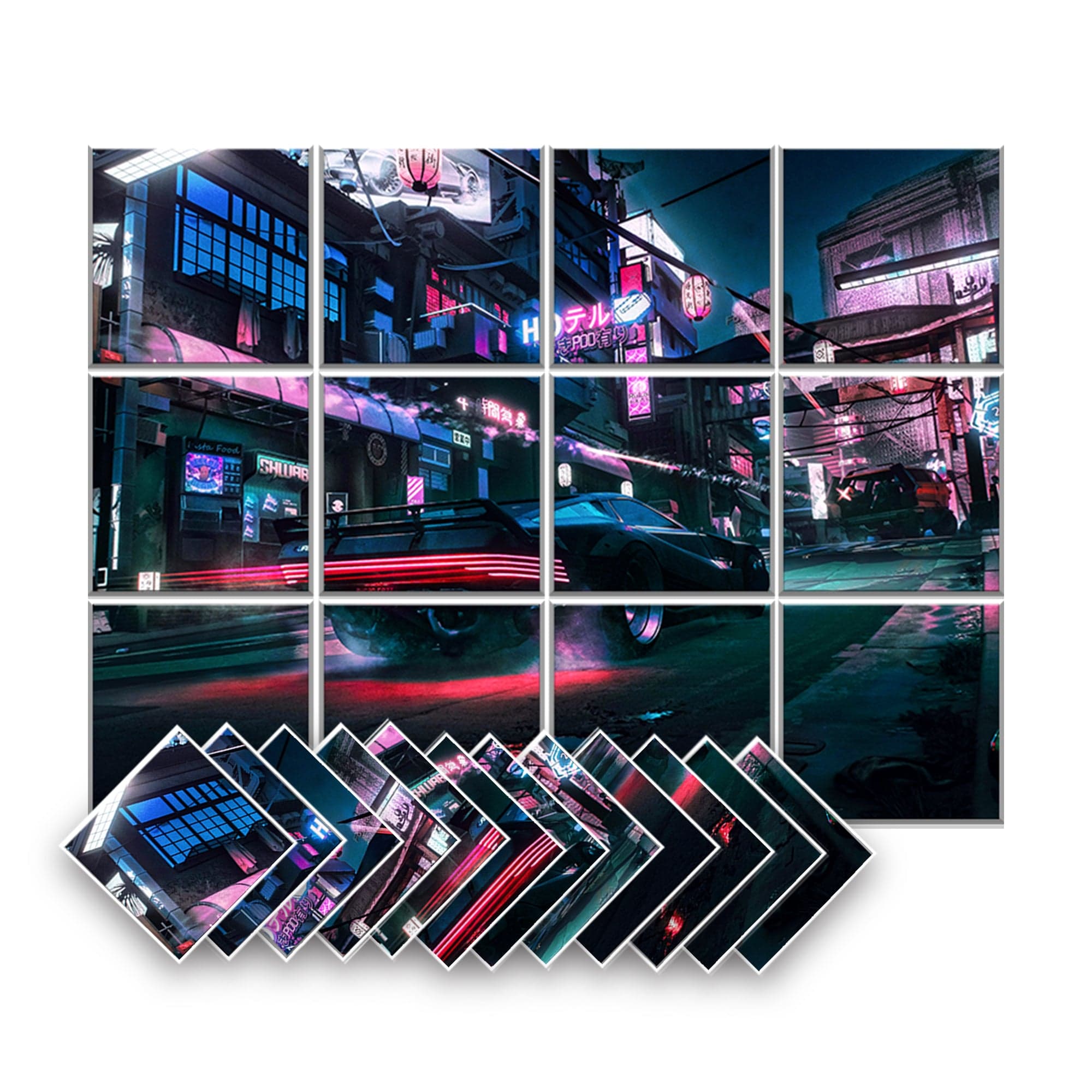 silexofy Cyberpunk Self-Adhesive Felt Art Wall Panels - KK1399