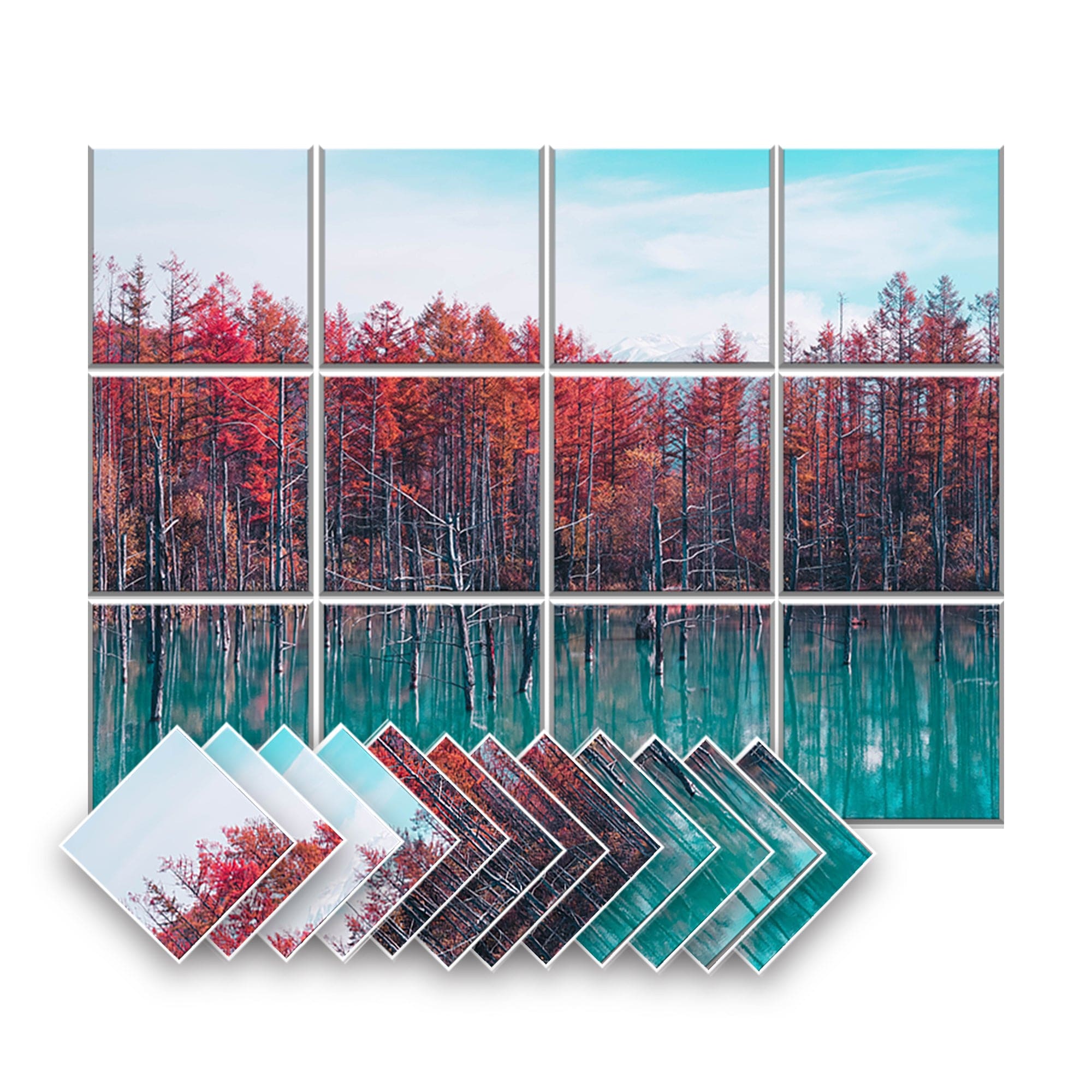 silexofy Landscapes Self-Adhesive Felt Art Wall Panels - KK1395