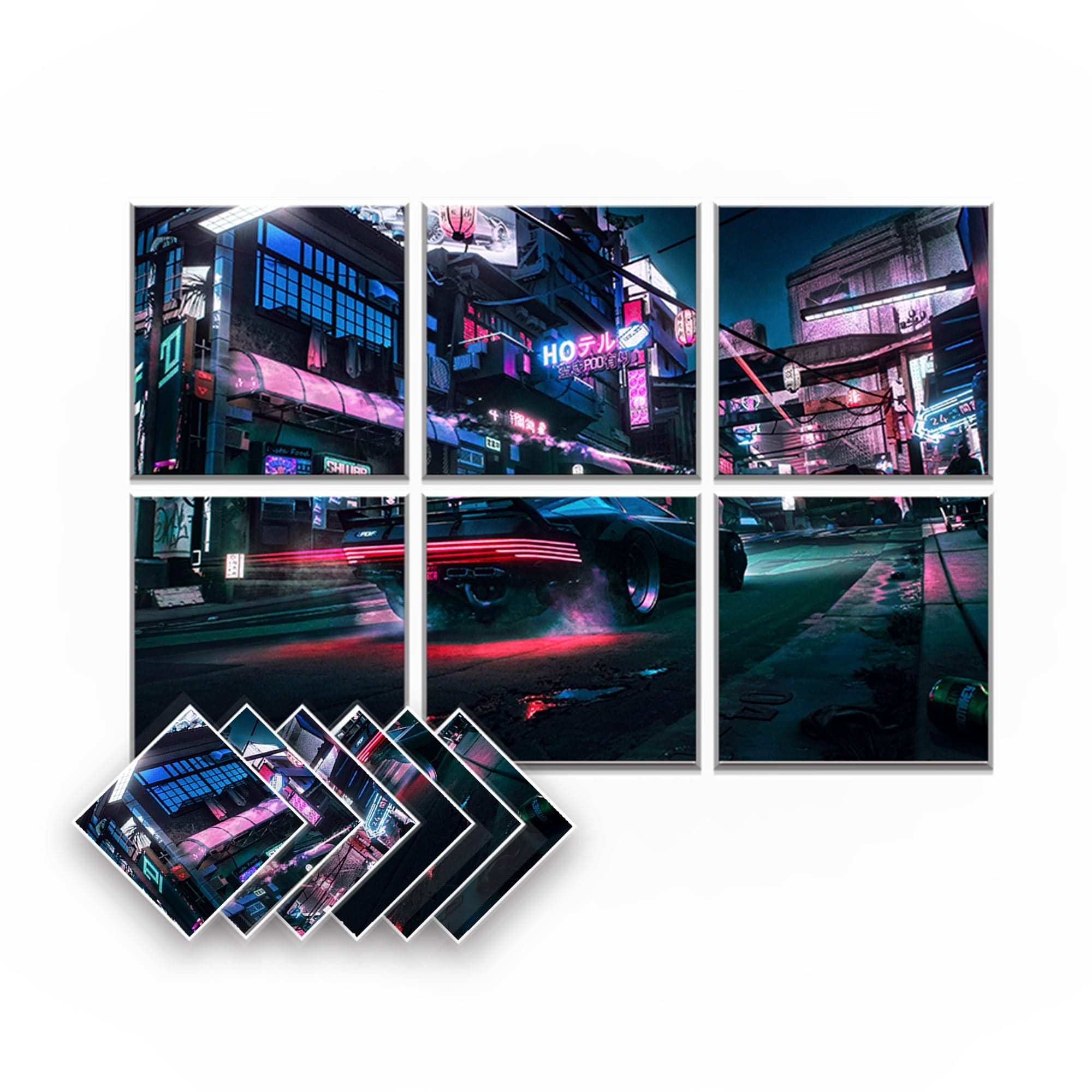 silexofy Cyberpunk Self-Adhesive Felt Art Wall Panels - KK1399