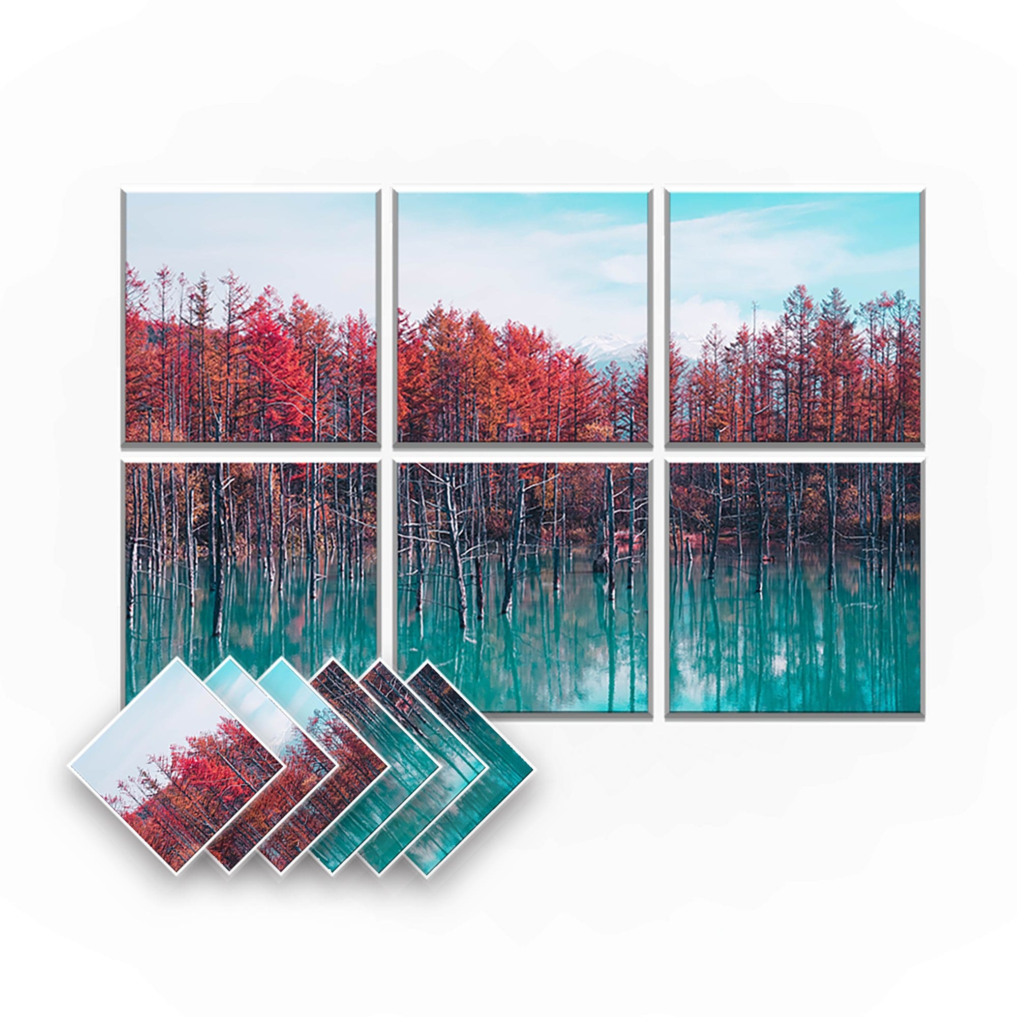 silexofy Landscapes Self-Adhesive Felt Art Wall Panels - KK1395