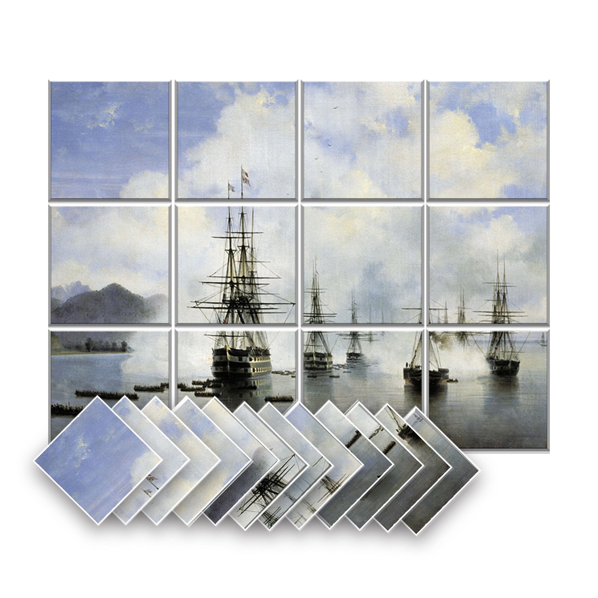 silexofy Oil Painting Self-Adhesive Felt Art Wall Panels - KK1397