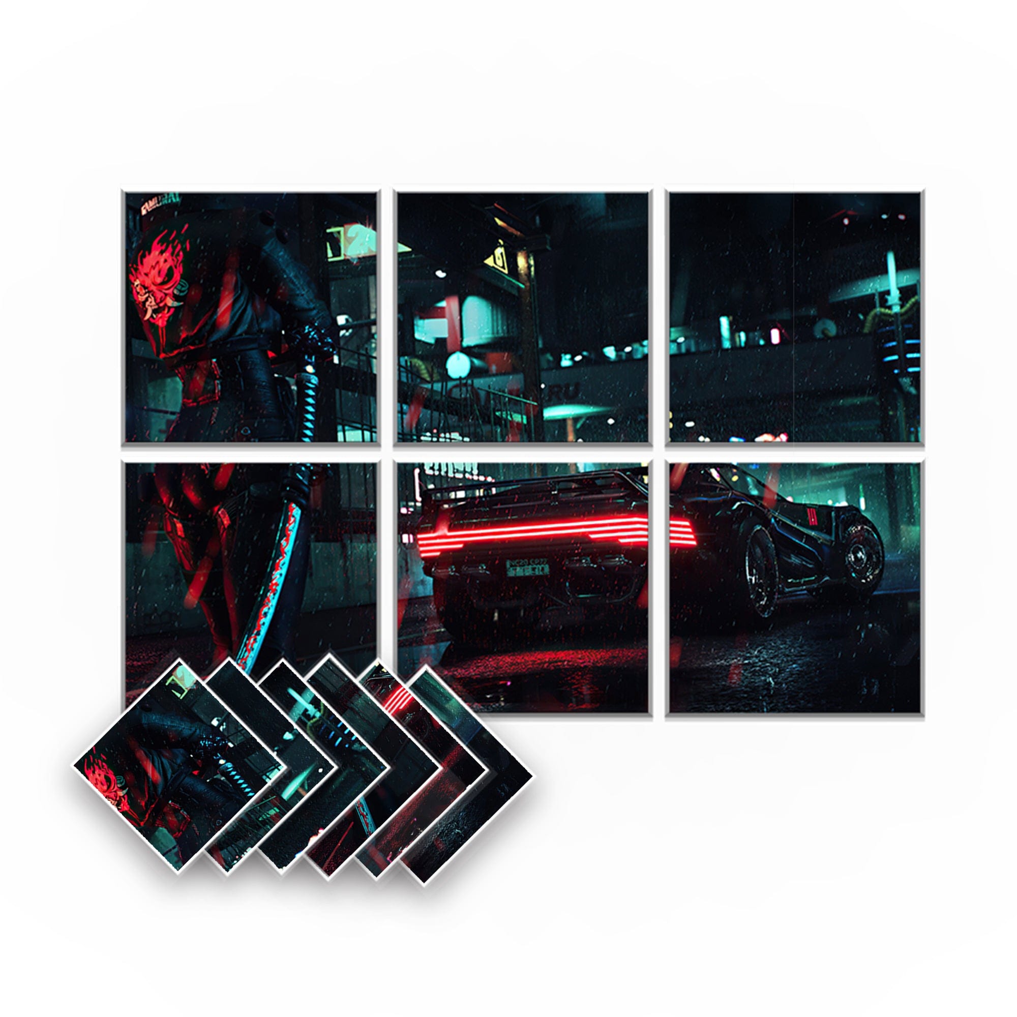 silexofy Cyberpunk Self-Adhesive Felt Art Wall Panels - KK1399
