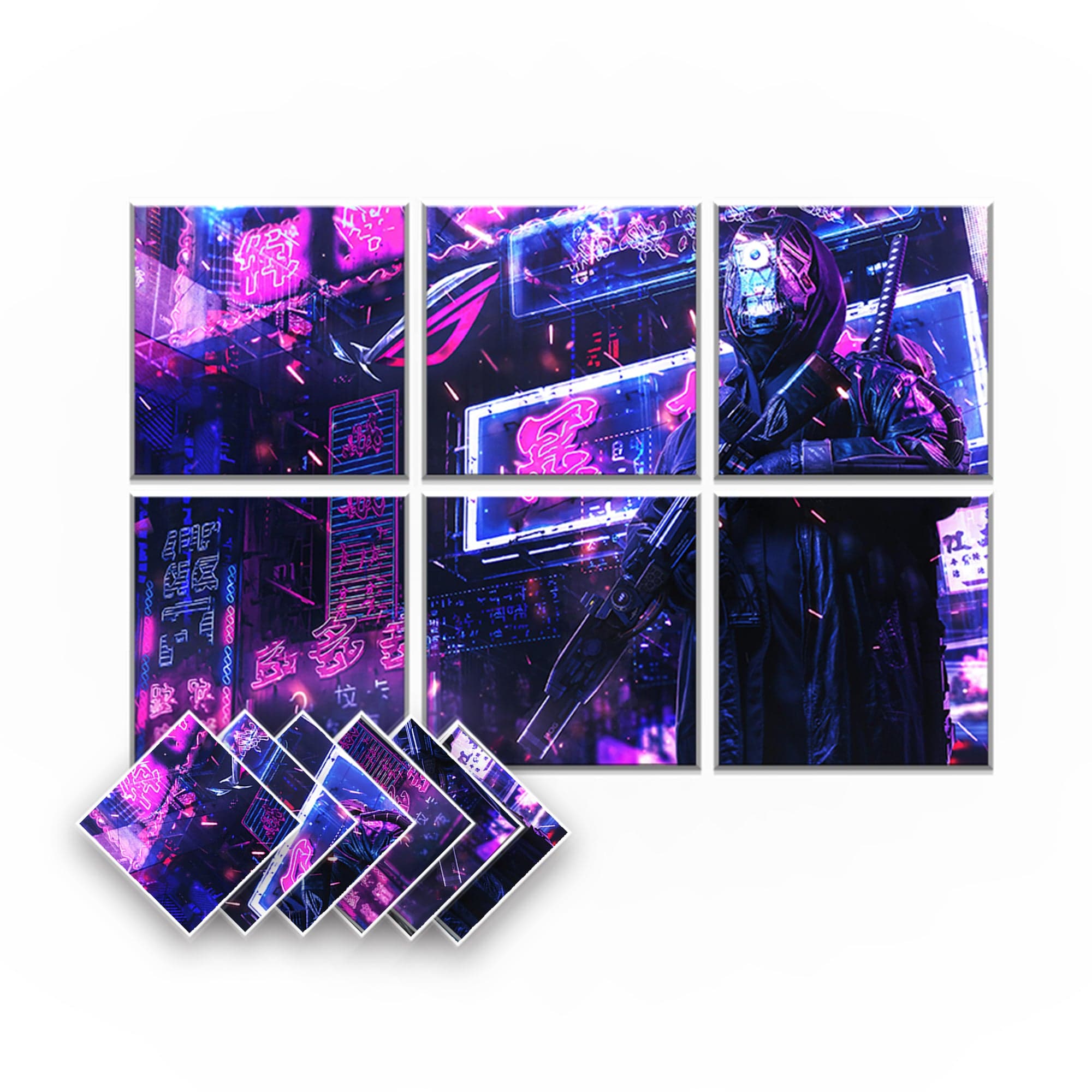 silexofy Cyberpunk Self-Adhesive Felt Art Wall Panels - KK1399