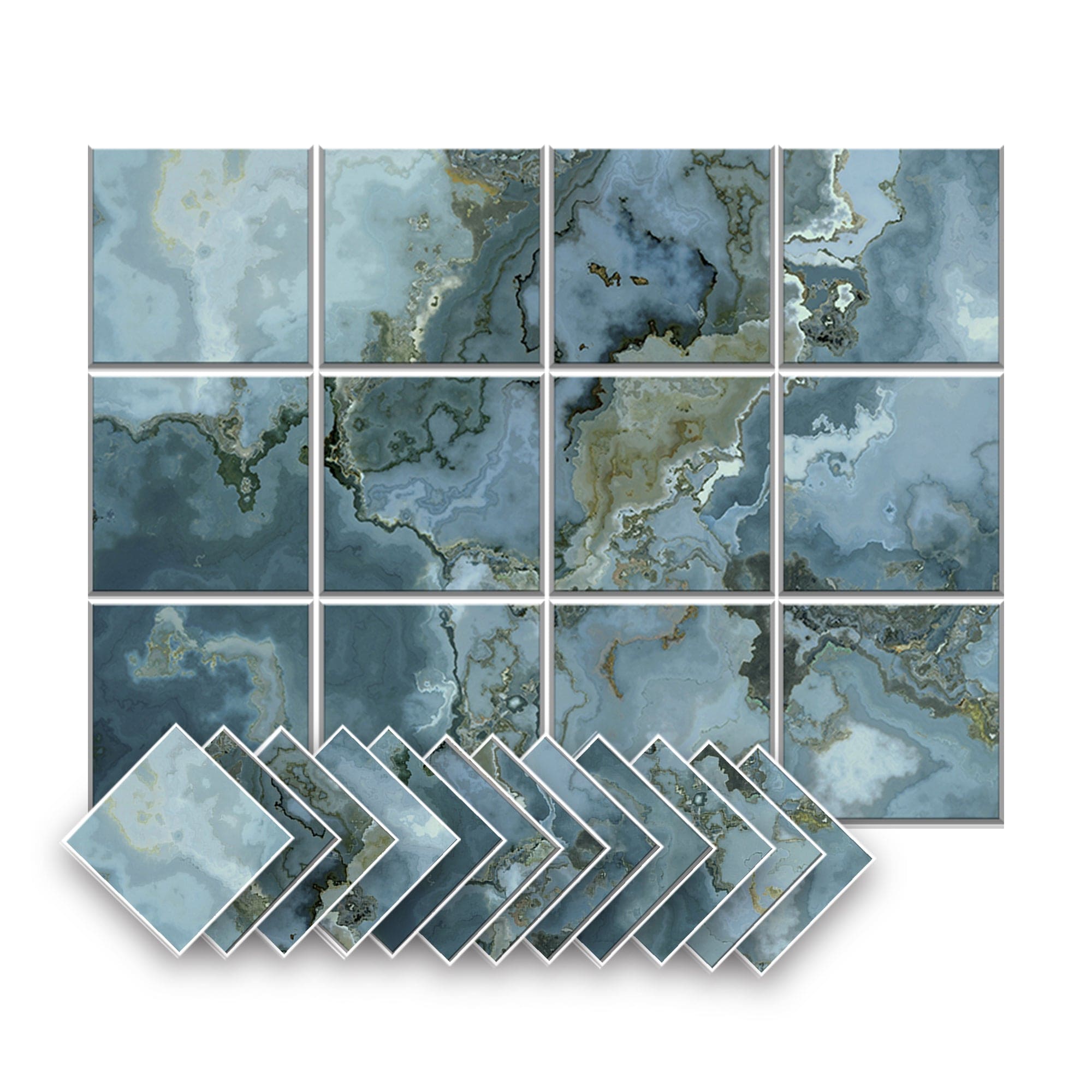 silexofy Marble Self-Adhesive Felt Art Wall Panels - KK1396