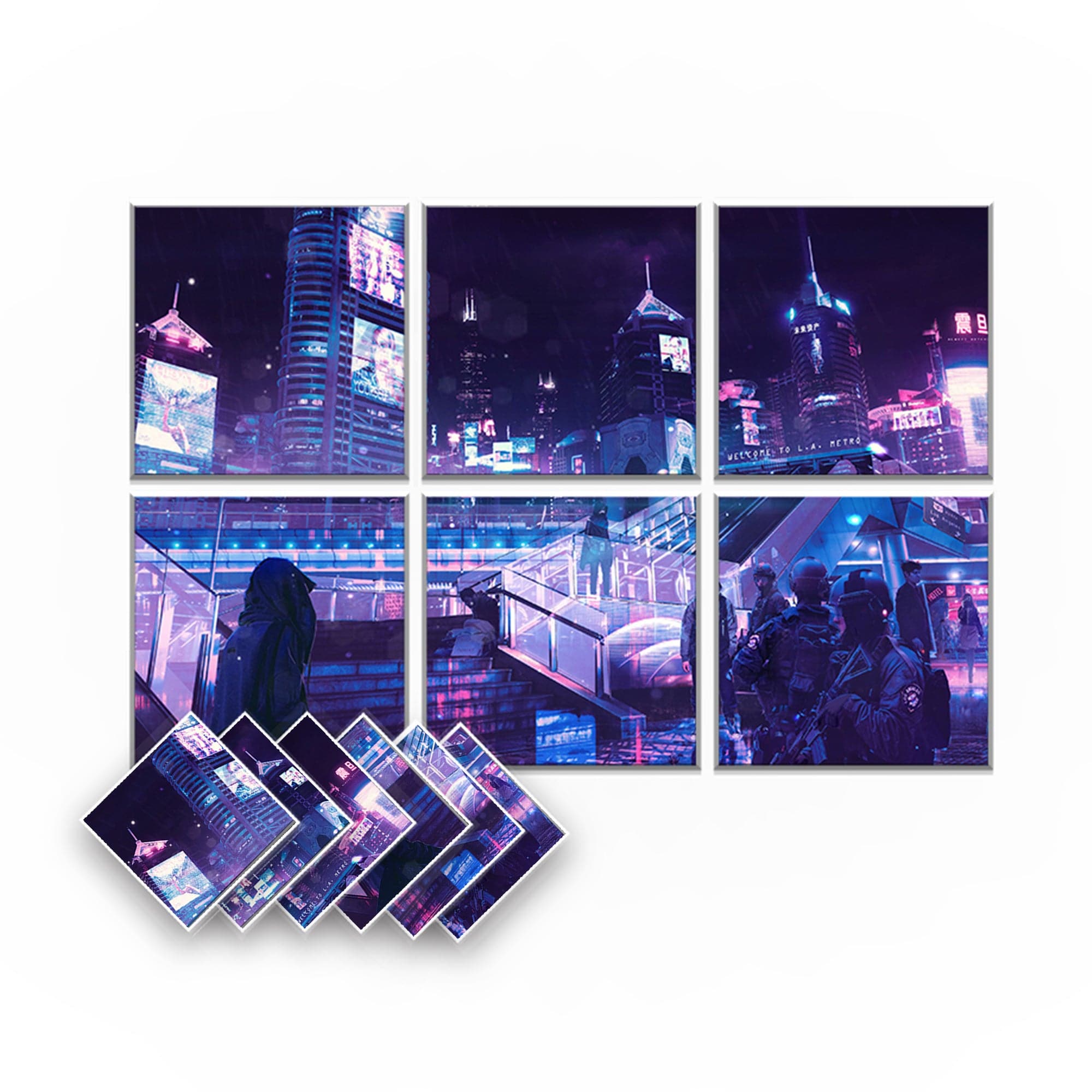 silexofy Cyberpunk Self-Adhesive Felt Art Wall Panels - KK1399