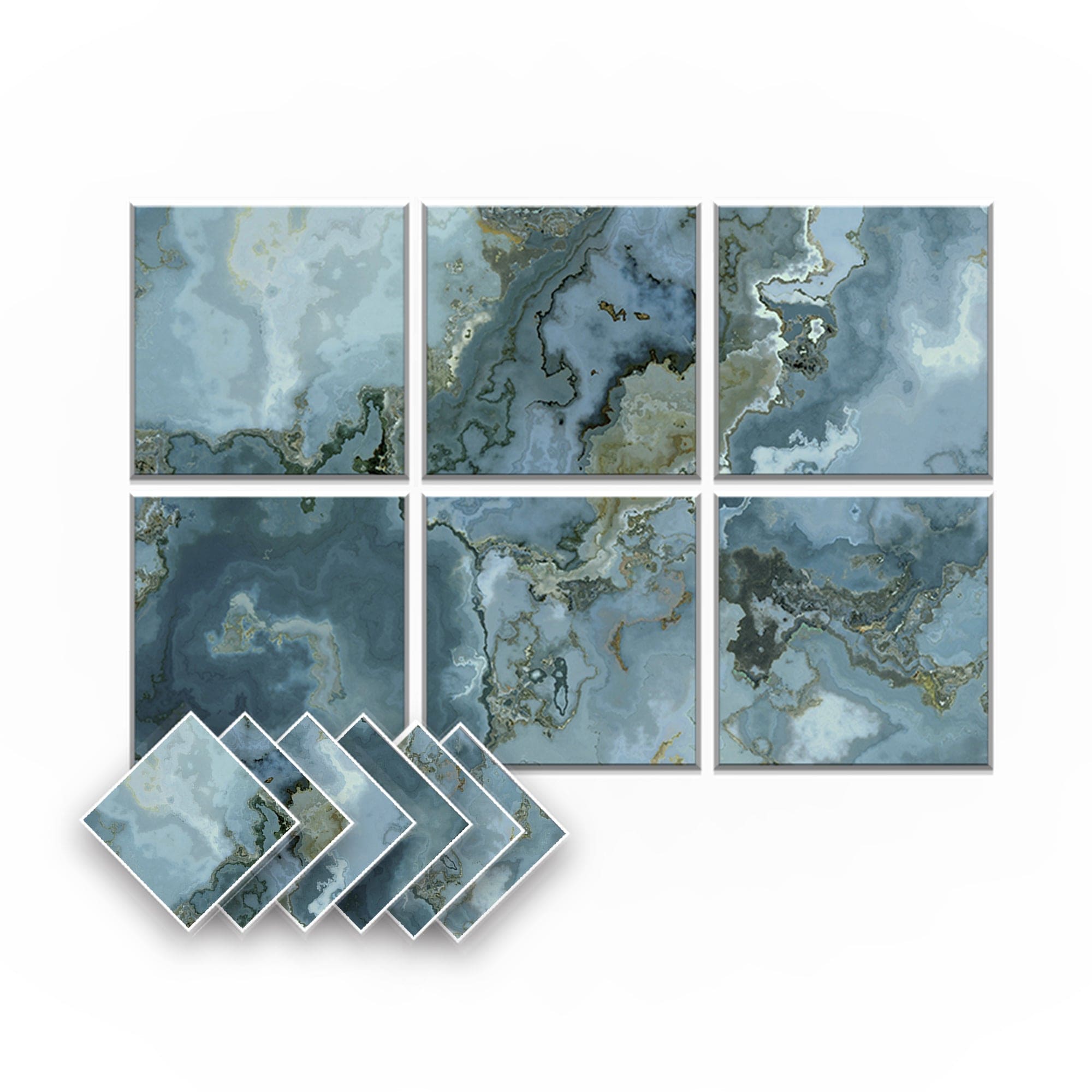 silexofy Marble Self-Adhesive Felt Art Wall Panels - KK1396