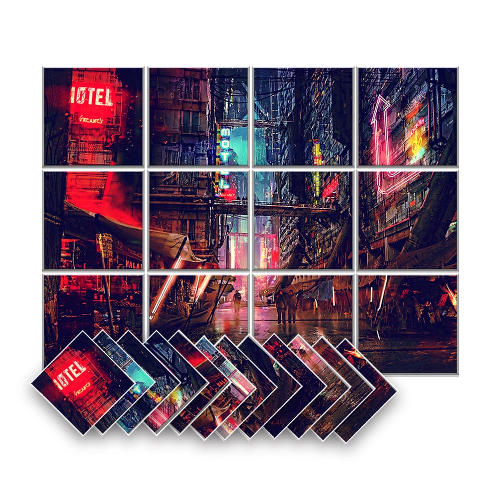 silexofy Cyberpunk Self-Adhesive Felt Art Wall Panels - KK1399