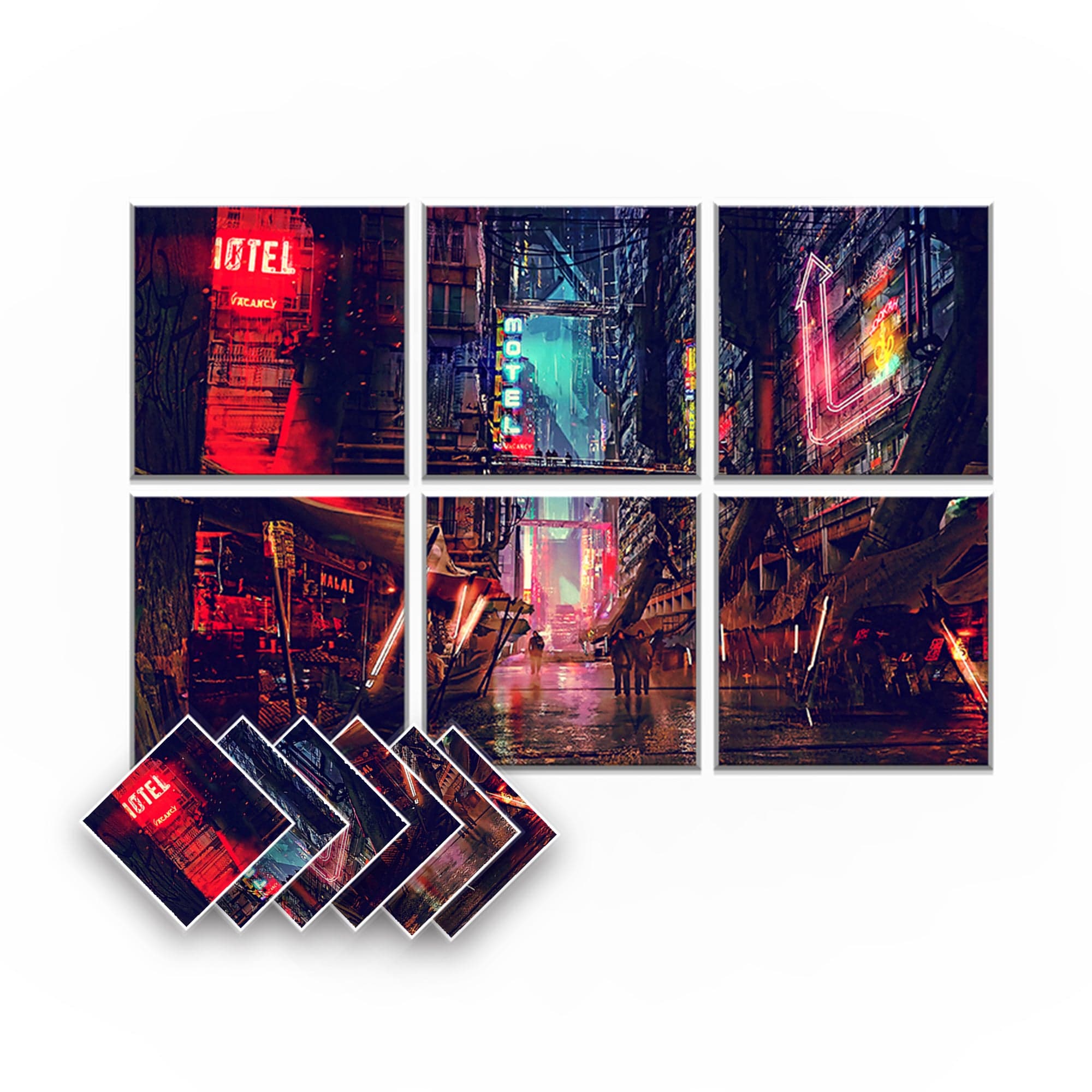 silexofy Cyberpunk Self-Adhesive Felt Art Wall Panels - KK1399