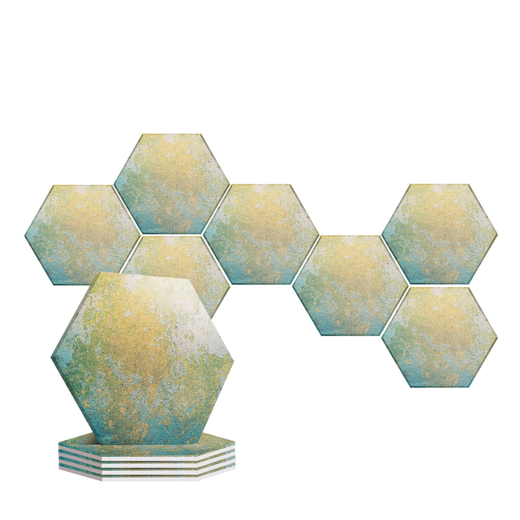 silexofy Serpentine Marble Printed Self-Adhesive Hexagon Felt Art Panels -KK1406