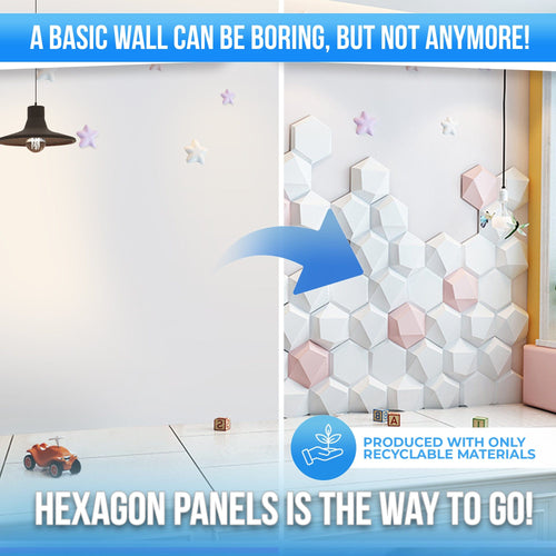silexofy 12 Pcs 3D Hexagon Adhesive Sound Absorbing Panels - KK1330