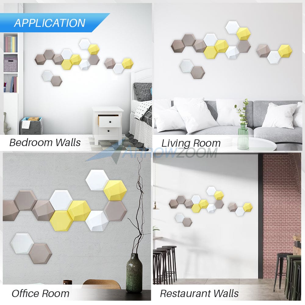 silexofy Beehive 3D Hexagon Adhesive Sound Absorbing Panels - KK1333