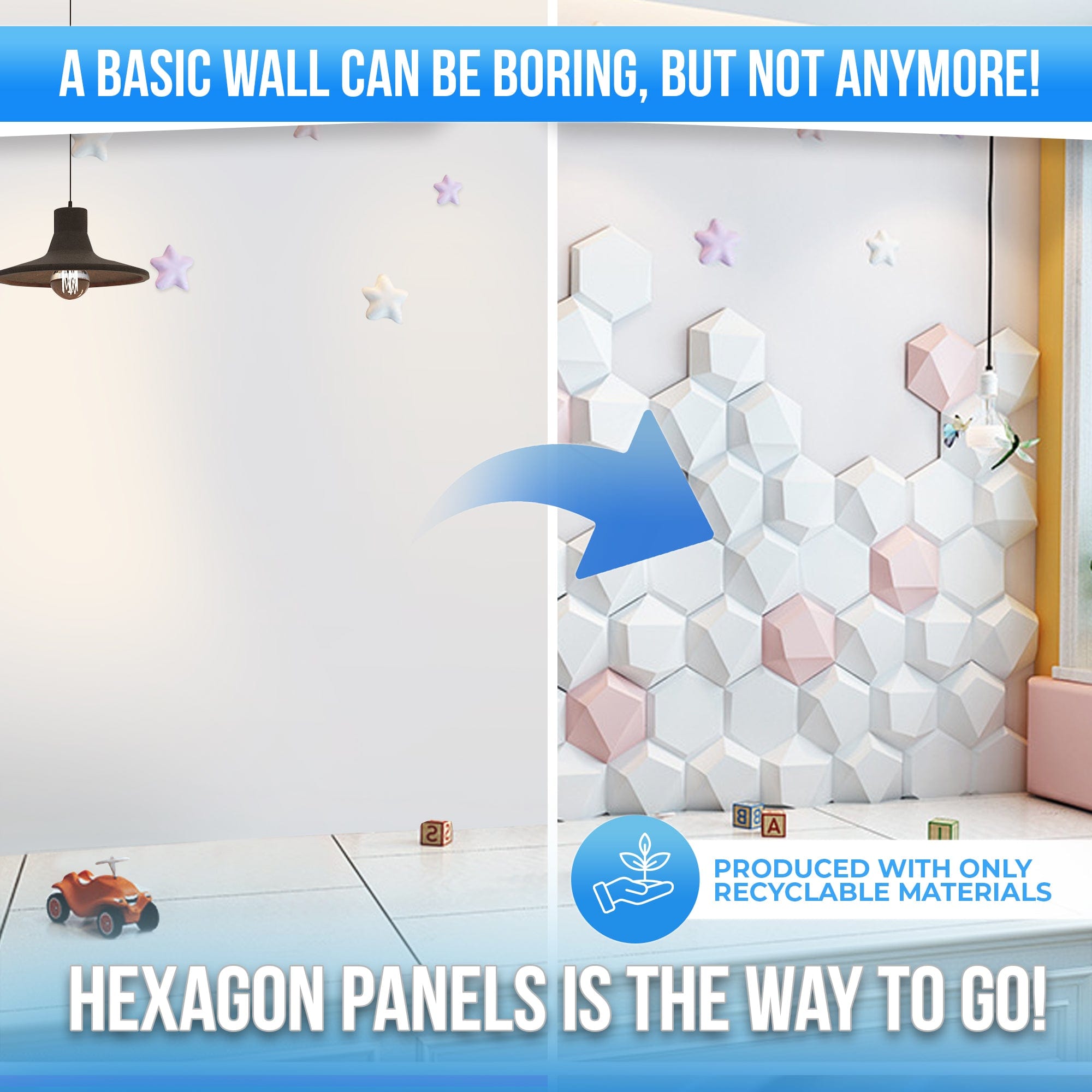 silexofy Colony 3D Hexagon Adhesive Sound Absorbing Panels - KK1334