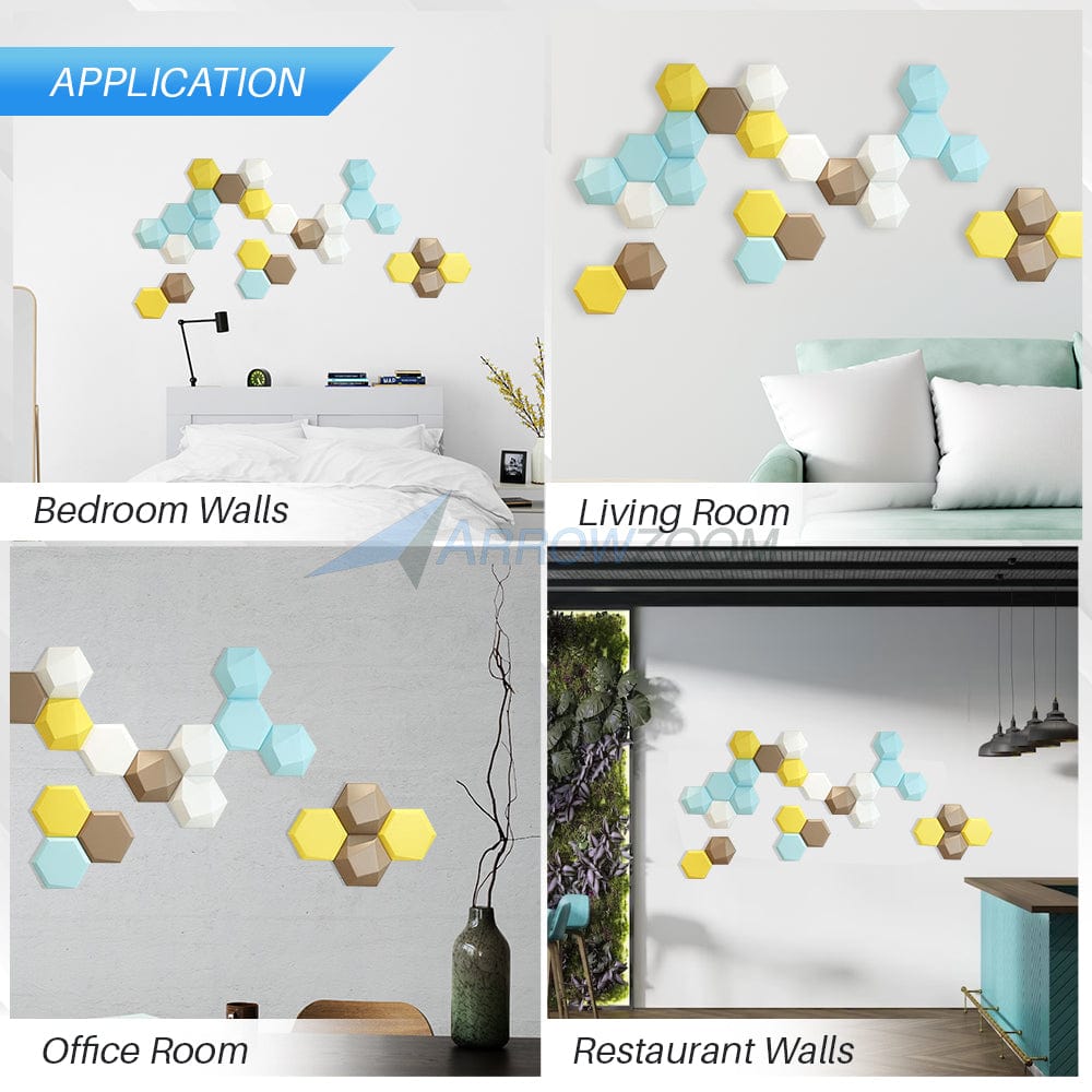 silexofy Colony 3D Hexagon Adhesive Sound Absorbing Panels - KK1334