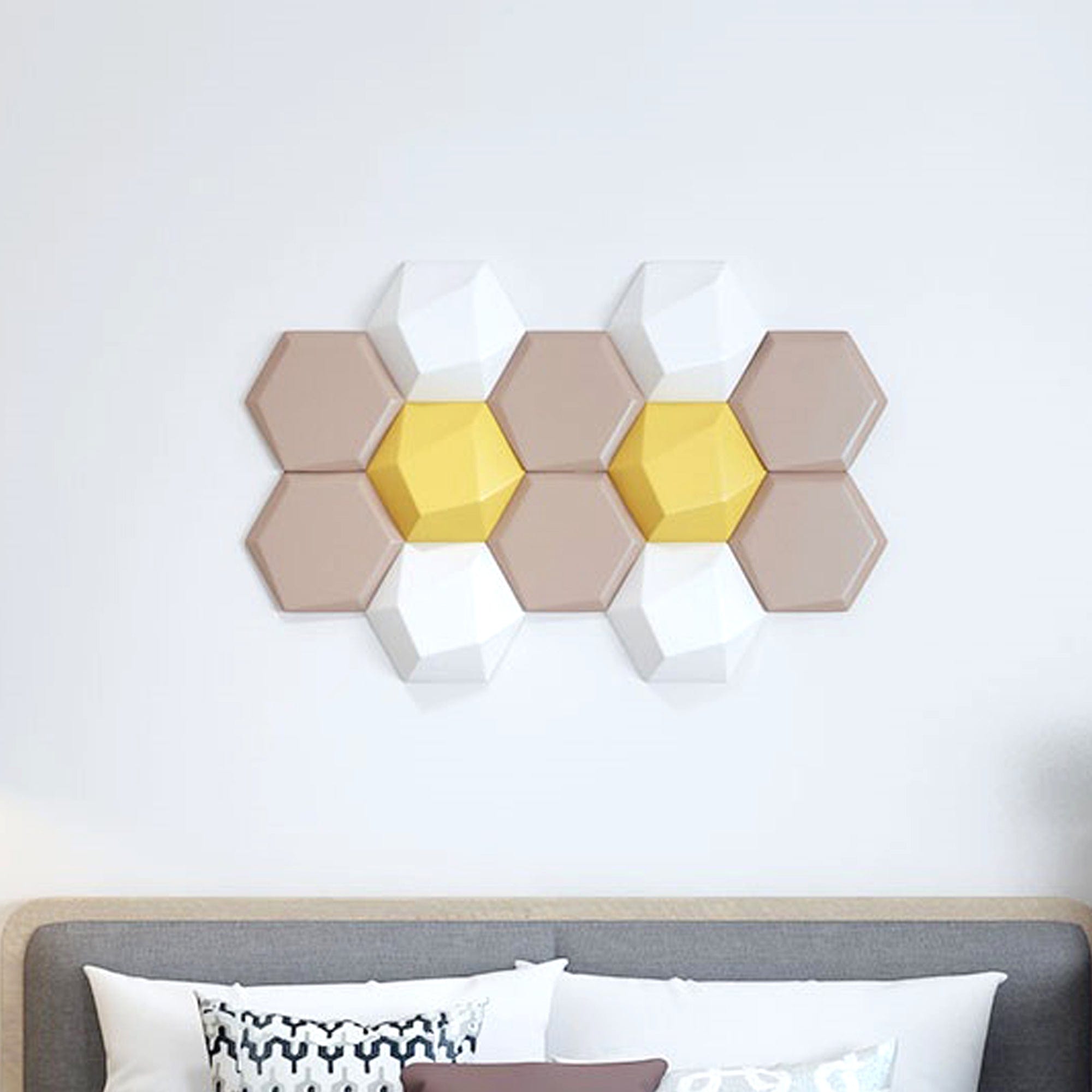 silexofy Double Daisy 3D Hexagon Adhesive Sound Absorbing Panels - KK1336