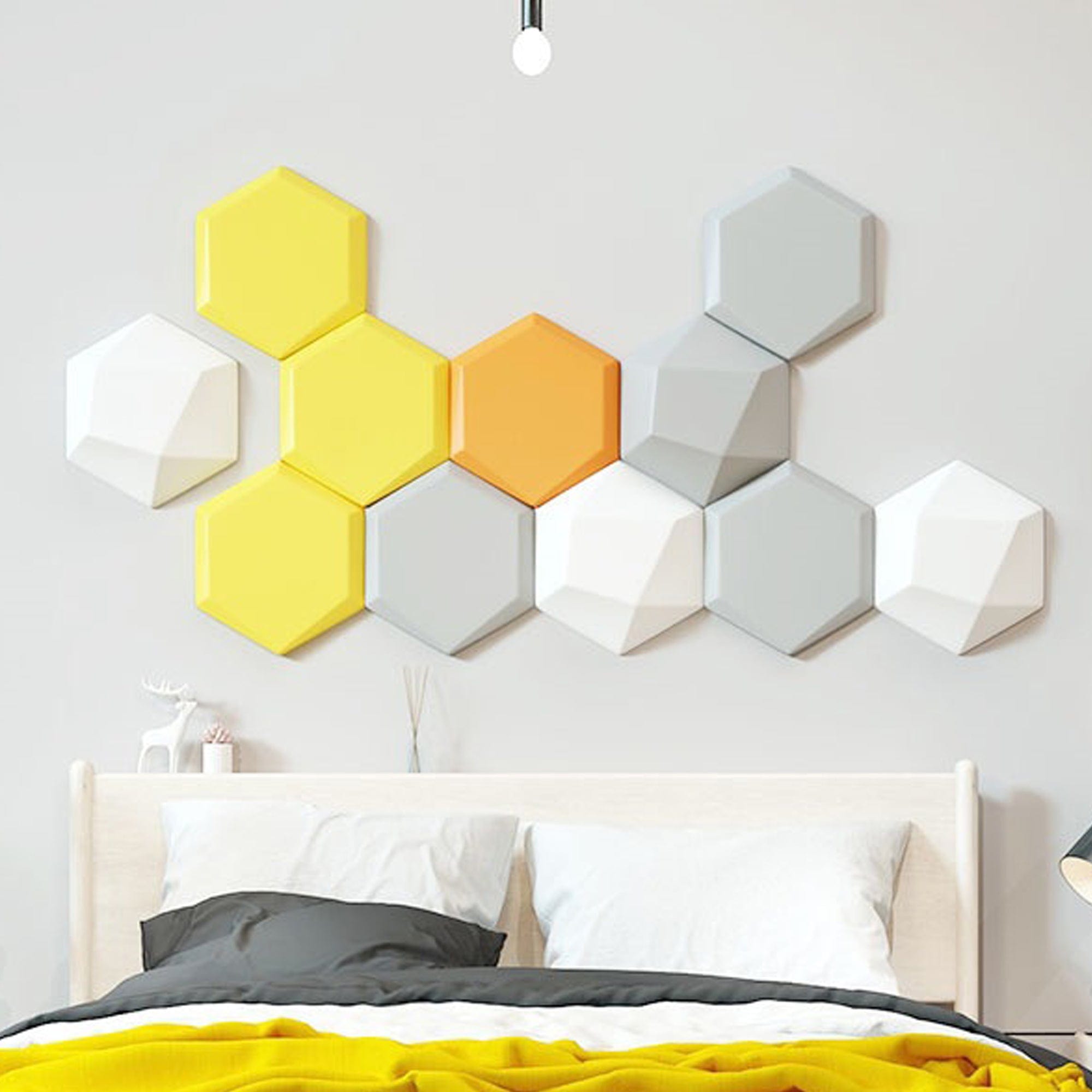 silexofy Hillside Dawn 3D Hexagon Adhesive Sound Absorbing Panels - KK1337