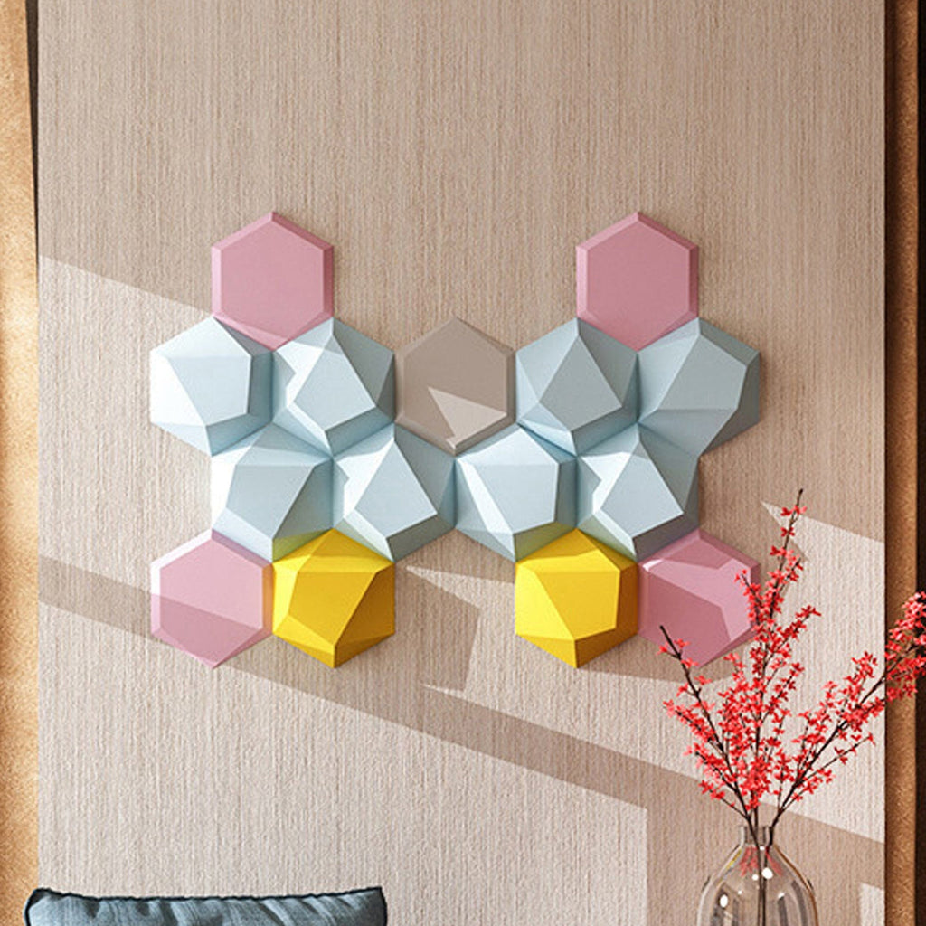 silexofy Simple Monarch 3D Hexagon Adhesive Sound Absorbing Panels - KK1332