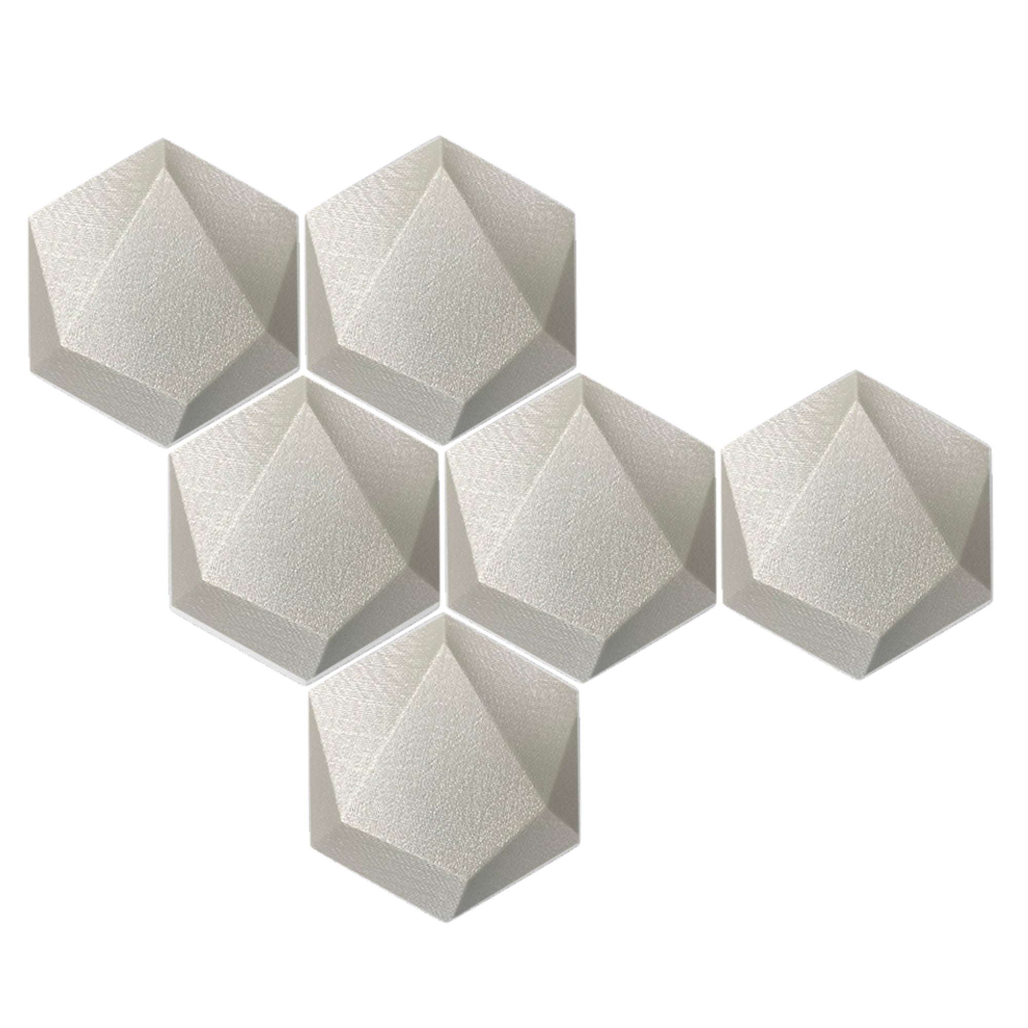 silexofy 6 Pcs 3D Hexagon Adhesive Sound Absorbing Panels - KK1330