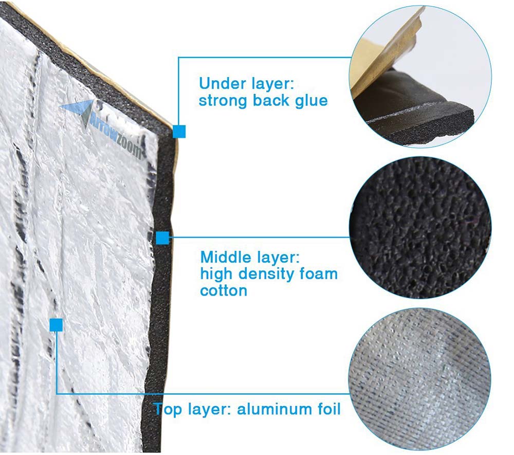 silexofy Car Sound Deadening Mat - Aluminum Foil - 1 Meter - KK1149