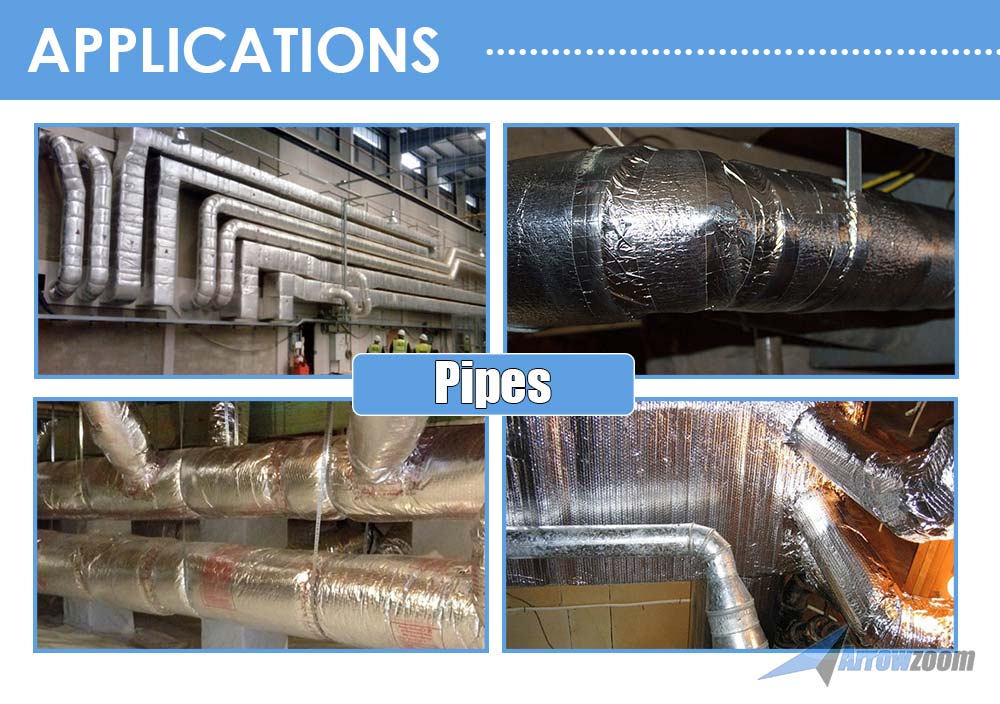 silexofy Fireproof Aluminum Insulation Foil Mat - 1 Meter - KK1151 (Water Pipe/ Furnace/ AirCon/ Ceiling )